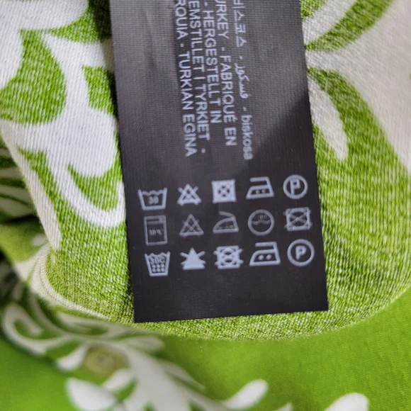 Zara Lilou Midi Dress Size S Green White Tropical Floral Belted Flowy Viscose - Picture 7 of 11